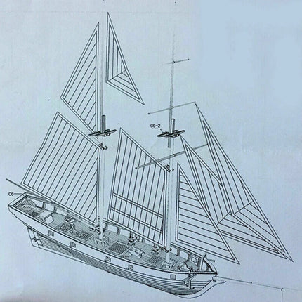 Hot sale 1 Set 1:100 Halcon Wooden Sailing Boat Model DIY Kit Ship Assembly Decoration Gift