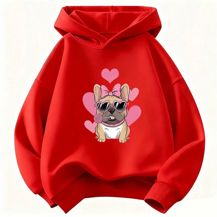 Summer Spring Fashion Cute French Bulldog Design Hoodie Kids Children's Sweatshirt Hoody Boys Girls Casual Hoodies Clothes
