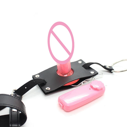 Women Chastity Belt Sexy PU Leather Bondage BDSM Fetish Adjustable Bondage Lingerie Adults Sex Toys with Dildos Penis Dick Cock