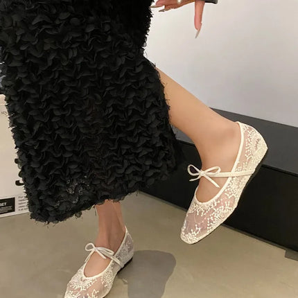 2026 Spring Lace Women Mary Jane Shoes Fashion Slip On Comfort Street Style Soft Sole Female Internal Elevation Dress Shoes
