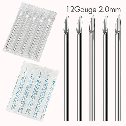 Disposable Sterile Body Piercing Needles Stainless Steel 0.8/1.0/1.2/1.6/2.0mm for Ear Nose Belly Tongue Eyebrow Piercer Tools