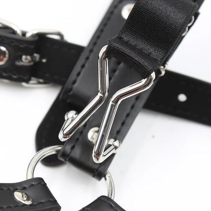 BDSM Silicone Gag Ball Head Harness with Nose Hook Restraint Mouth Gag for Adults Couple Erotic Bondage Sex Toys Adult Products