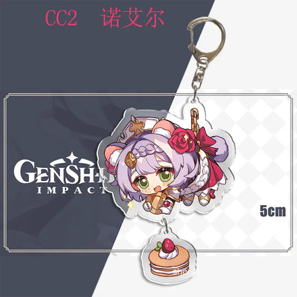 Genshin Impact Keychain Pendant ZhongLi Klee Raiden Shogun Xiao Wendi LingHua Car keyring Women Bag Charms Anime Game key chains