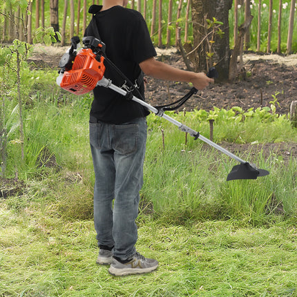 Gas Weed Trimmer 42.7cc, 2-Stroke Gasoline Brush Cutter With 3 Trimming Heads, 6500RPM Grass Trimmer for Garden Lawn Shrub, 1.25KW Brushcutter