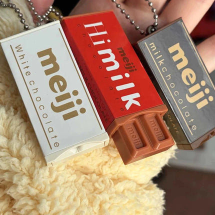 New In Stock Hot Japanese Style Simulated Meiji Chocolate Fidget Toy Bendable Snap Stress Relief Keychain Pendant Creative Gift