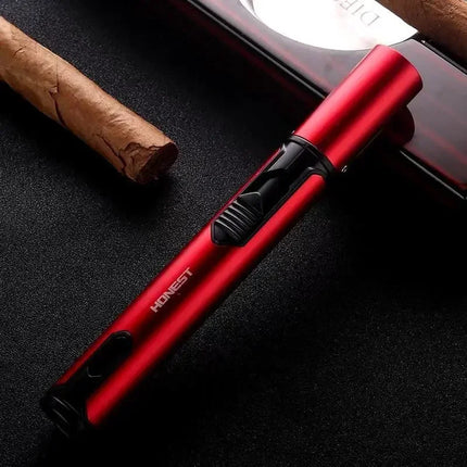 JOBON Metal Outdoor Windproof Turbine Torch Strong Fire Power Blue Flame Straight Butane Gas Lighter Gas Kitchen BBQ Welding