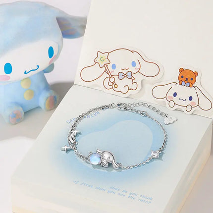 Anime Sanrio Cinnamoroll Ins Fashion Silver Bracelet Female Sweet Luxury Hand Decoration Y2k Girl Birthday Christmas Gifts