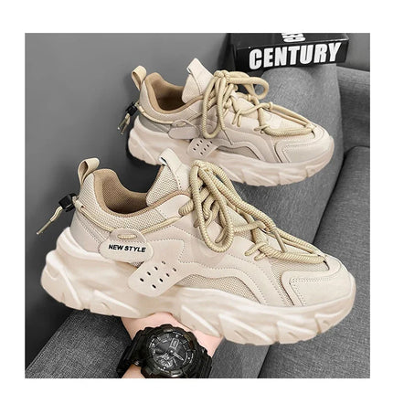Men's Thick Sole Sport Shoes Simple Fashionable Casual Sneaker High Quality Rubber Plastic Male Athletic Shoes Chunky Sneakers