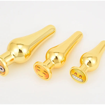 Golden Stainless Steel Anal Plug Crystal Metal Butt Plug Stimulator Anal Sex Toys for Couples Prostate Massager Dildo 3 Size