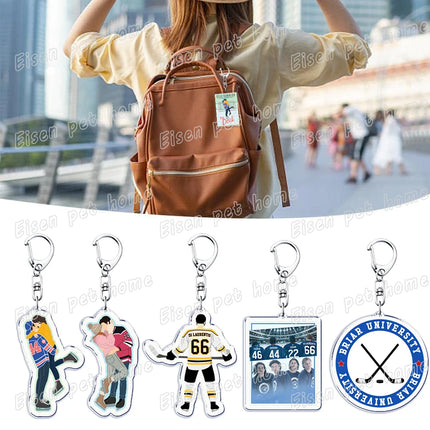 Classic TV Show Off Campus Keychains Elle Kennedy Briar U Garrett Graham Hockey Keyring Jewelry Fans Friends Gifts