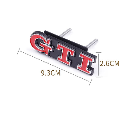 Car Front Grille Badge Metal GTI Logo Sticker For VW GTI Polo Golf 5 6 Passat B3 Scirocco Tiguan Jetta Touareg Beetle Touran CC