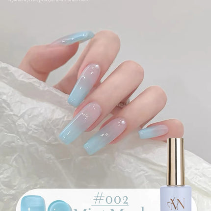 MN 12ML 1-12PCS Chinese Style Turquoise Gel Nail Polish 2026 New Ice Transparent Green Jelly Gel Polish Yellow Green Nails