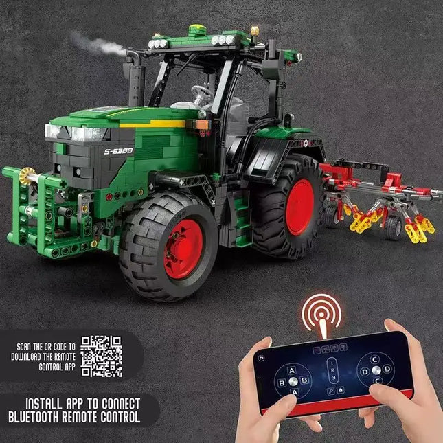 22015 Remote Control Building Blocks Engineering Vehicle Tractor Assembly Model Educational Toy Desktop Ornament Adult Gift