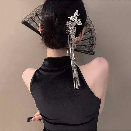 1pc Fashion Butterfly Tassel Hair Accessories Exquisite Sweet Metal Hairpins Holiday Party Elegant Hair Clips Hair Sticks
