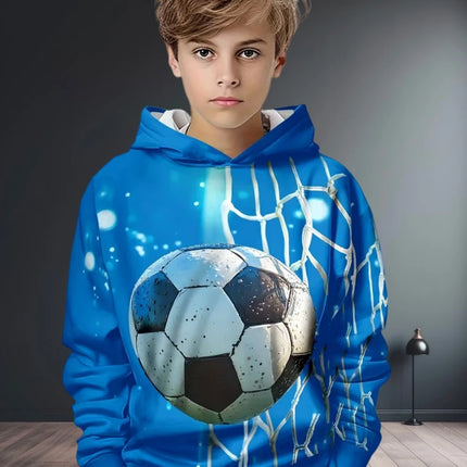 Kids Clothes Boys Hoodies Long Sleeve 3D Football Print Children Spring Fall Clothes Casual Outdoor Active Boys Clothing Tops