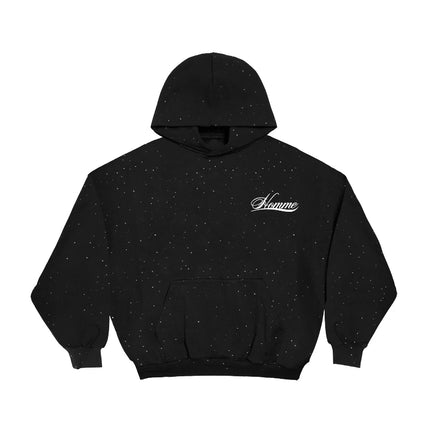 American Harajuku Fashion Letter Printed Pullover Hooded Sweatshirt Fine Glitter Hip-Hop Punk Men Women Fashion Loose Jacket