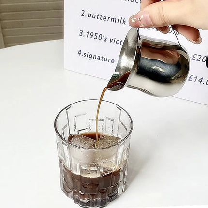 2/3/5/7oz Coffee Milk Frothing Pitcher Cup Steel Espresso Creamer Pitchers Ounce Measuring Cup With Pouring Spout Coffeeware