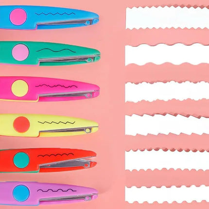 Cute Decorative Lace Scissors Set Safety Art Craft Scissors for Student DIY Album Paper Cutting Perfect Back to School