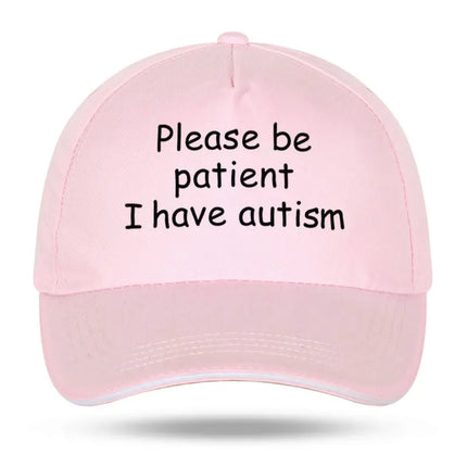 Please Be Patient I Have Autism Cap Baseball Cap Hat Outdoor Fish Women Printed Czapka Bonnet Spring Casual mens cap