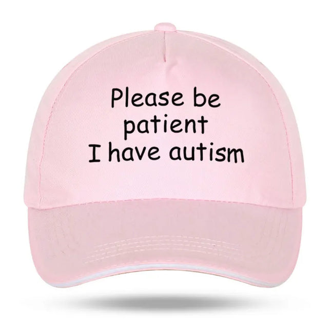 Please Be Patient I Have Autism Cap Baseball Cap Hat Outdoor Fish Women Printed Czapka Bonnet Spring Casual mens cap