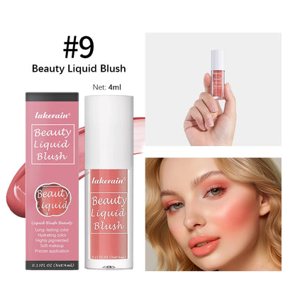 Beauty Liquid Blush Lipstick Blush Eyes Cheek Blusher Waterproof Mositure Face Contour Shadow Liquid Lip Gloss Plump Makeup