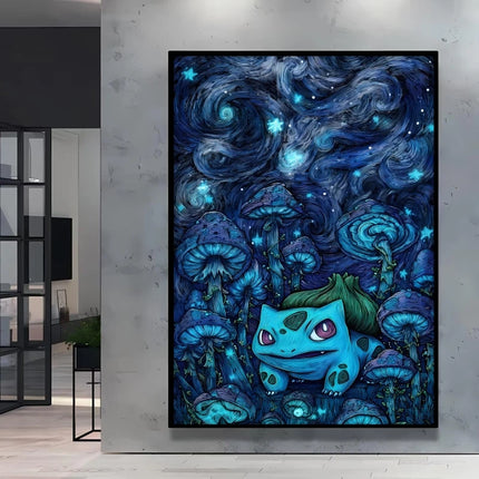 Van Gogh Style Pokemon Pikachu Wall Decoration Multiple Characters Are Available Creating A Unique Artistic Space for Your Home