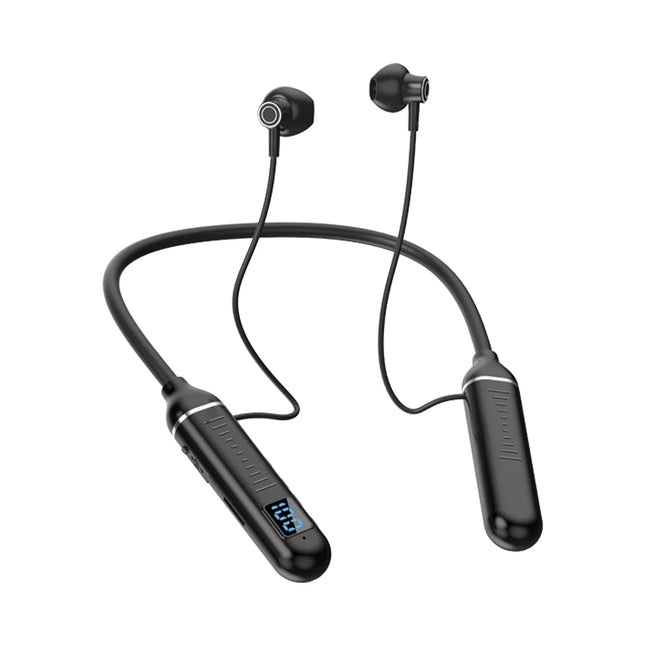 Wireless Headset 5.3 Neck Strap Headset Gaming LED display Stereo Sports headset with magnetic earbuds