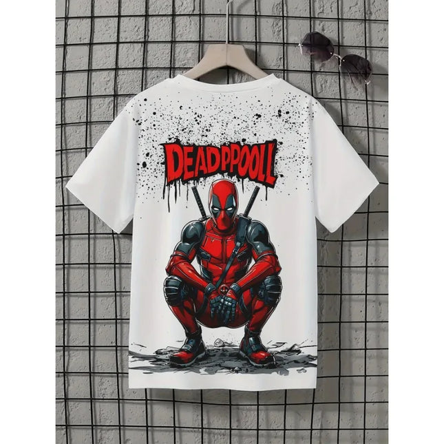MARVEL Deadpool Boys Girls Graphic T-Shirt 3D Cartoon Print Summer Casual Short Sleeve Tee Kids Superhero T shirt