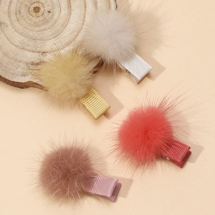 Popular Fashion Baby Girls Hair Clips Solid Plush Hairpins for Children Seamless Hair Grips for Kids Baby Hair Accessories
