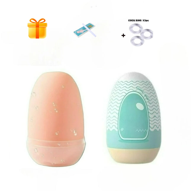 Masturbator Cup Real Egg Portable Stimulating Penis Massager Trainer Pocket Pussy Blowjob Adult Sex Toy Vaginal Anal for Male 18