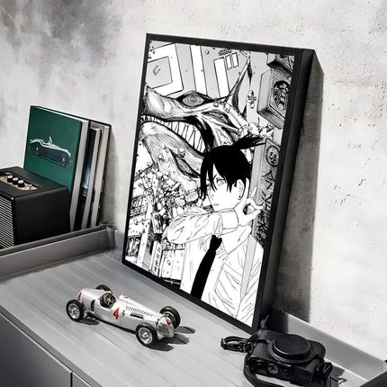 Classic Anime C_Chainsaw M_Man Poster Decorative Wall Art Stickers Mural Photo Print for Home Living Room Hallway Decor