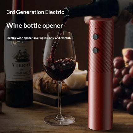 Electric Wine Bottle Opener Rechargeable Automatic Corkscrew with One-Click Button Portable Kitchen Bar Tool for Red Wine Gifts