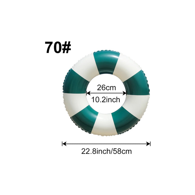1PC Dark Green Vintage Pool Floats Summer inflatable Swim Ring, Beach and Pool Swim Aid, Beach Toys for Pool Party