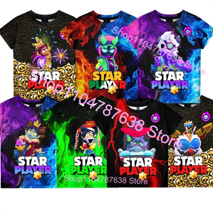Kids Star Player Game 3D Print T-shirts Tees Summer T Shirt Boys Girls Clothing Cute Shirts Children Cute Child Tops