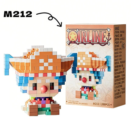Anime Building Block Chopper Buggy  Assembly Micro Building Block Zoro Robin Character Model Mini Bricks Figure Toys For Gift