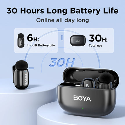 Boya mini Wireless Lavalier Microphone for iPhone Android Smartphone PC Computer , Vlogging TikTok YouTube Content Creators