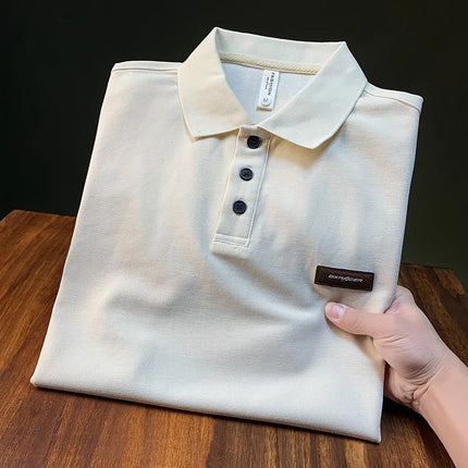 Summer Short-sleeved Polo Shirt for Men 2025 New Large Simple T-shirt Top Versatile Casual Men's Clothing