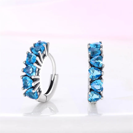 Real 925 Sterling Silver Star Earrings For Women Sparkling Zircon Ear Studs Luxury Fine Engagement Wedding Jewelry Gift For Girl