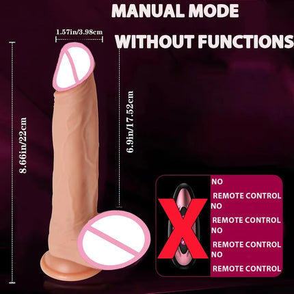 9inch Realistic Silicone Dildo Vibrator with Thrust Function G-Spot Anal Butt Plug 10 Thrust Modes 10 Vibration Settings for Ple