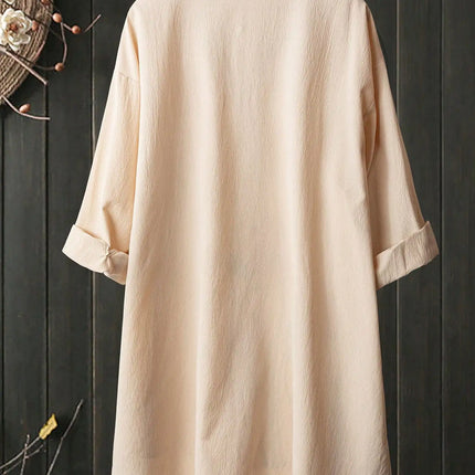 Plus Size Women's Flower Casual Shirt