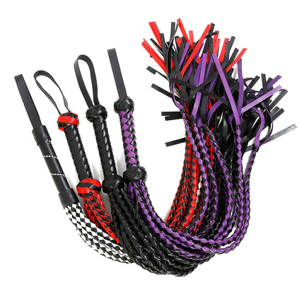 High Quality Erotic Toys Pimp Whip Party Flogger Fetish Horse Tassel Tails Lash Spanking Whip Queen Black Horse Riding Whip