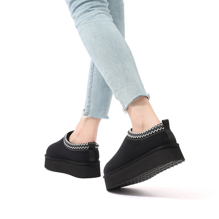 Comwarm Winter Fuzzy Women's Slippers Fluffy Warm Outdoor Slides High Quality Cotton Shoes Platform Plush Lining Women Slippers