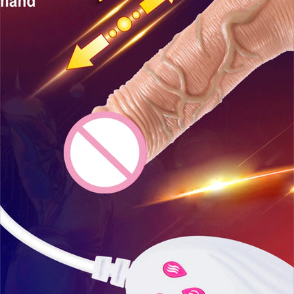 Telescopic Vibrating Thrusting Realistic Dildo Female Masturbation With Suction Cup Heating Penis Remote Control Dick For Women
