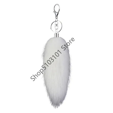 16cm Foxes Tail Keychain Faux Furs Foxes Tail Keyring Soft Furry Bag Hangings Charm Pendant Key Handbag Pendant Accessorise