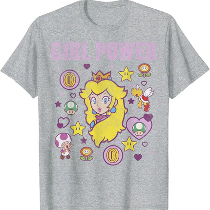 Super Mario Princess Peach graphic unisex 100%cotton shirt, 2026 summer New Men vintage fashion O-neck Japanese Harajuku T-shirt