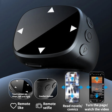 For TikTok Scrolling Ring BT 5.3 Video Scrolling Remote Control Page Turner Scroller Finger Remote for Android iOS iPhone iPad
