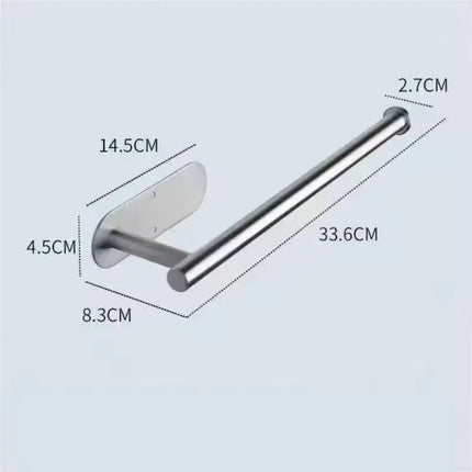 Stainless Steel Silver / Black Paper Towel Wipe Hanging Rack Can Store Cling Film Wipes Roll Paper Rack For The Kitchen Bathroom