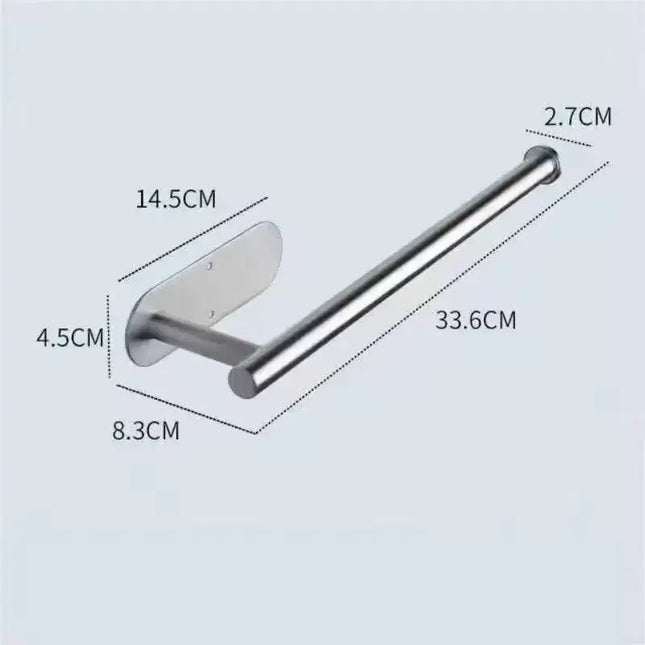 Stainless Steel Silver / Black Paper Towel Wipe Hanging Rack Can Store Cling Film Wipes Roll Paper Rack For The Kitchen Bathroom