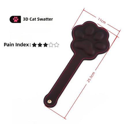 Temperature Reactive Color Changing Cat Paw Paddle3D Embossed PU Leather Spanking Toy BDSM Couple Bedroom Role Play Cosplay Game