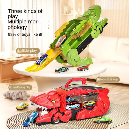 New Dinosaur Devouring Car Attack Tyrannosaurus Rex Devouring Transformation Toy Puzzle Children's Storage Inertial Sliding Car